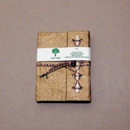 Carnet tibétain en coton et papier recyclé 13x9cm - coloris doré
