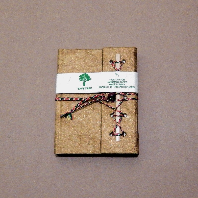 Carnet tibétain en coton et papier recyclé 13x9cm