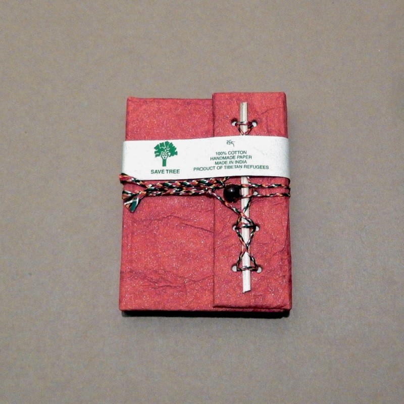 Carnet tibétain en coton et papier recyclé 13x9cm