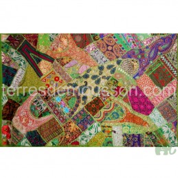 Tenture murale patchwork du Rajasthan 140x95cm - Fait main