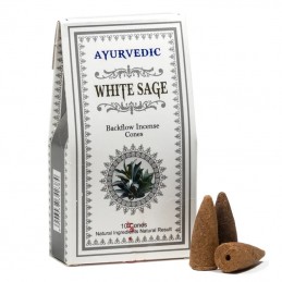 Surya Ayurvedic White Sage - Cônes d'encens à refoulement x10
