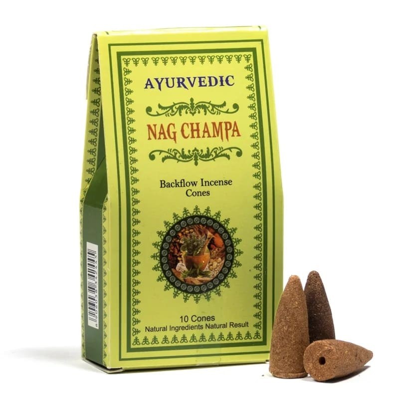 Surya Ayurvedic Nag Champa - Cônes d'encens à refoulement x10