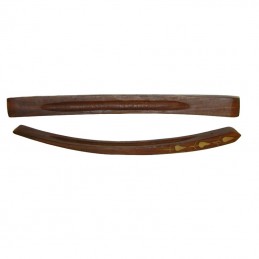 Porte encens forme courbée, pour bâtonnets d'encens, en bois de manguier, 26cm